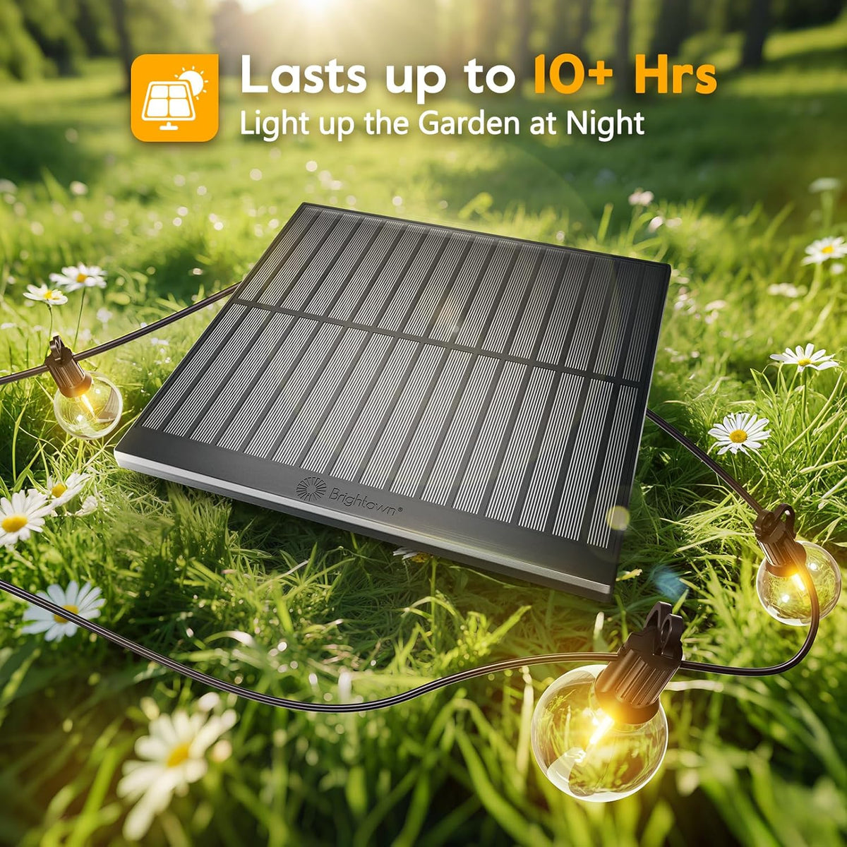 Solar String Lights | Solar-Powered & USB-C Charging | 38 Ft