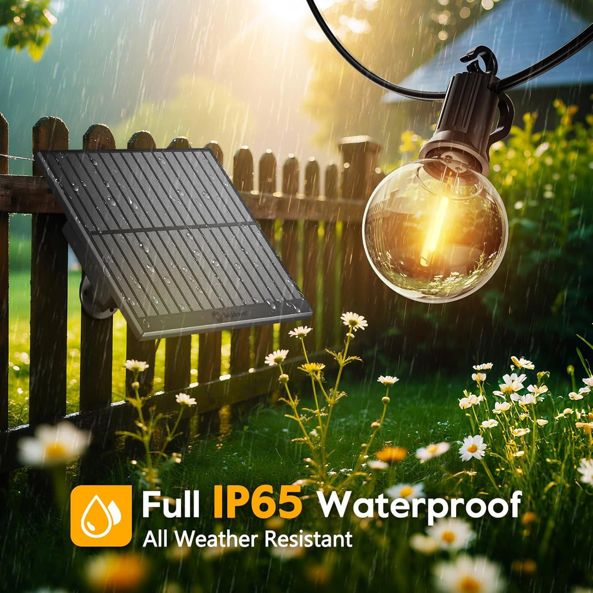 Solar String Lights | Solar-Powered & USB-C Charging | 38 Ft