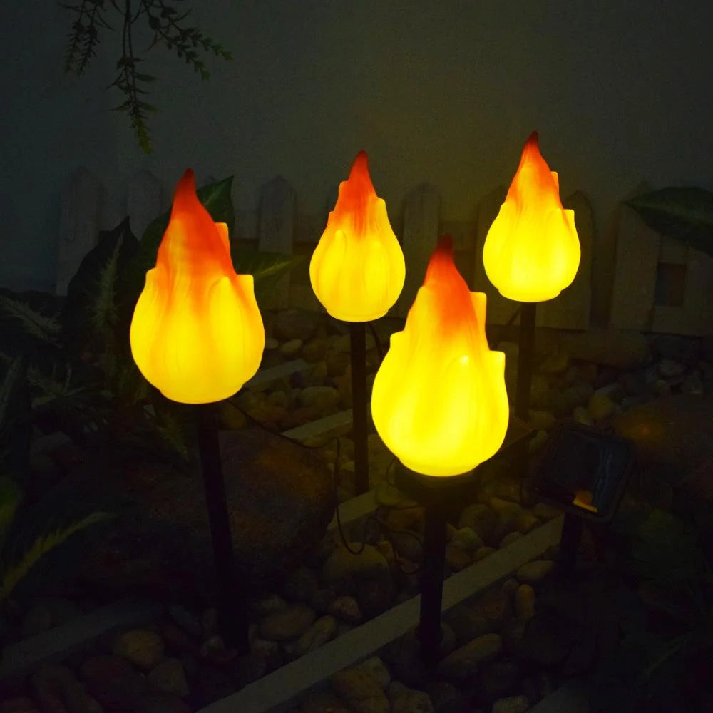 Solar Torch Light | Solar-Powered Realistic Flicker & IP65 Waterproof