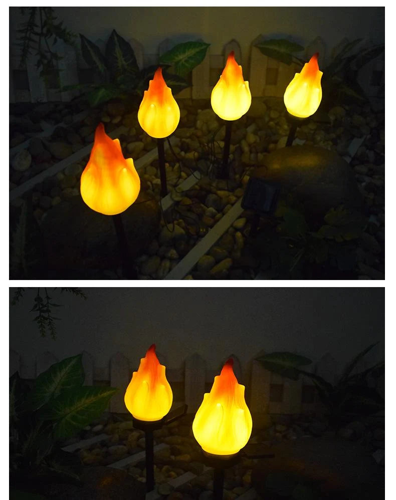 Solar Torch Light | Solar-Powered Realistic Flicker & IP65 Waterproof