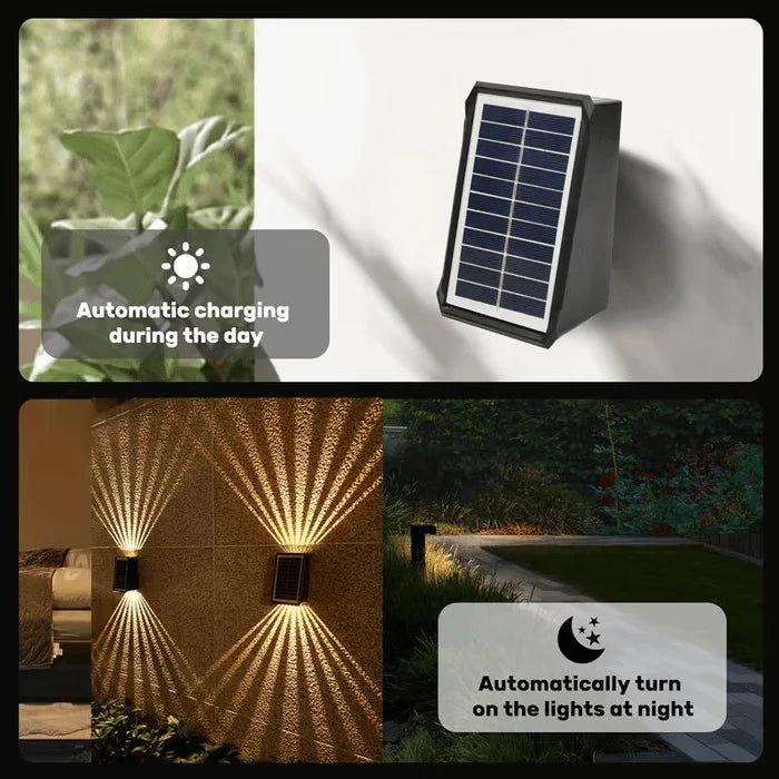 Solar Wall Light | Dual-Beam & Color-Changing | IP65