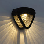 Solar Wall Light | Egyptian Pattern Glass & Solar-Powered