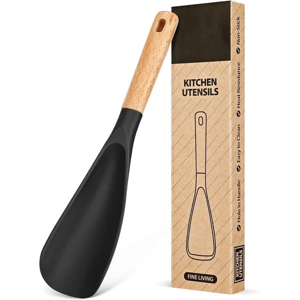 Spatula | Heat-Resistant Silicone & Wooden Handle