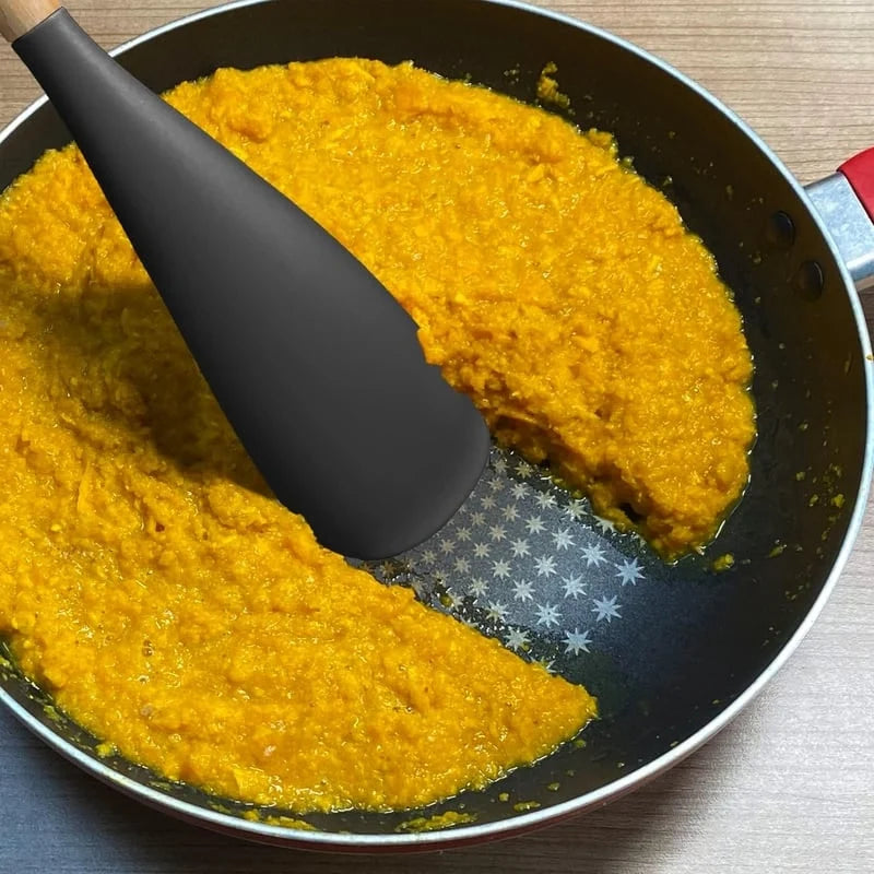 Spatula | Heat-Resistant Silicone & Wooden Handle