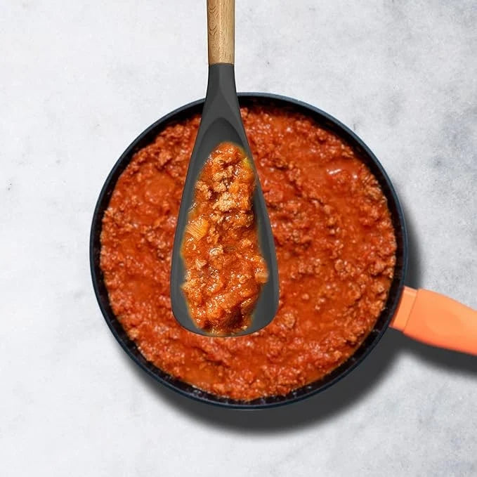 Spatula | Heat-Resistant Silicone & Wooden Handle