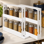 Spice Rack | Two-Tier Swivel | Holds Up to 20 Bottles