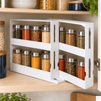 Spice Rack | Two-Tier Swivel | Holds Up to 20 Bottles