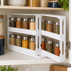 Spice Rack | Two-Tier Swivel | Holds Up to 20 Bottles