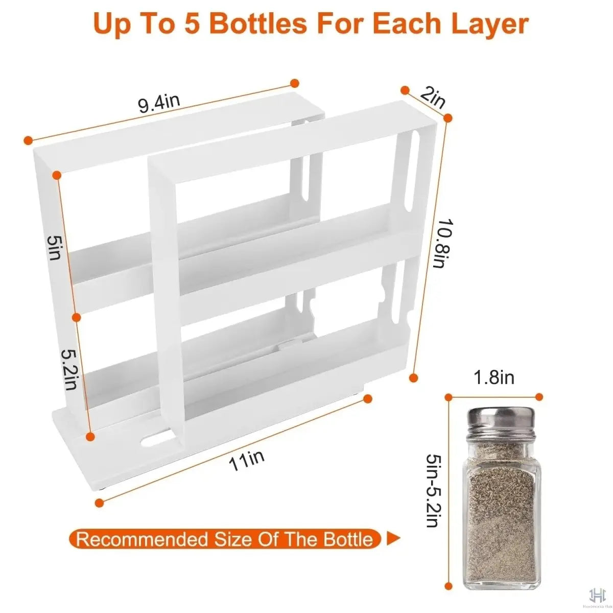 Spice Rack | Two-Tier Swivel | Holds Up to 20 Bottles