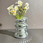 Spiegel-Fliesen-Vase | Spiralförmige Spiegel-Fliesen & Kompakte Fläche | 10 x 13,5 cm