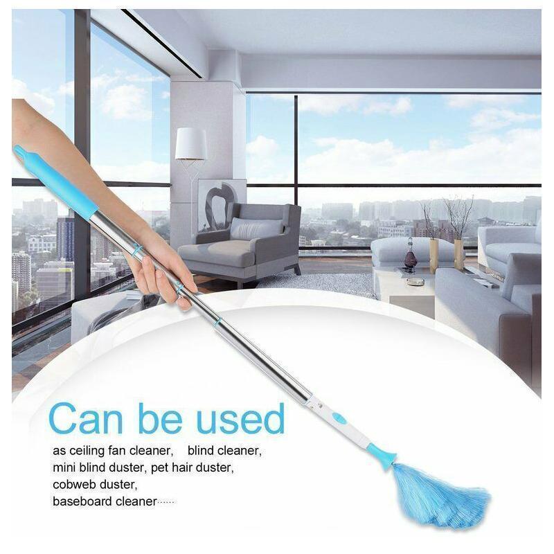 Spinning Duster | Rotating Microfiber Head | 2 Interchangeable Heads
