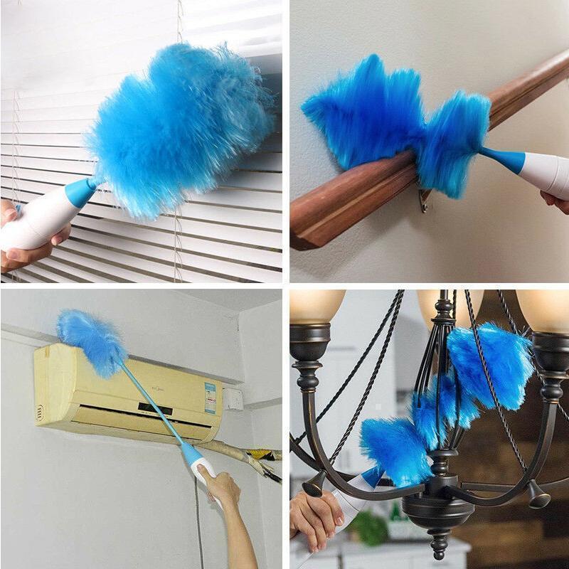 Spinning Duster | Rotating Microfiber Head | 2 Interchangeable Heads