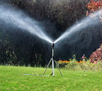 Garden Sprinkler | 360° Rotating Head | Stainless Steel Tripod