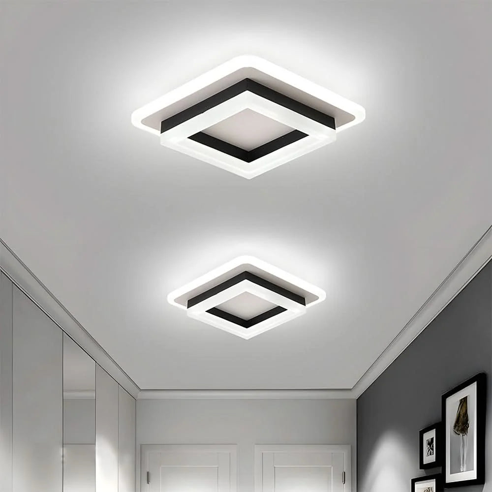 Square Ceiling Light | Iron Body & Acrylic Shield | 24 W Integrated LED