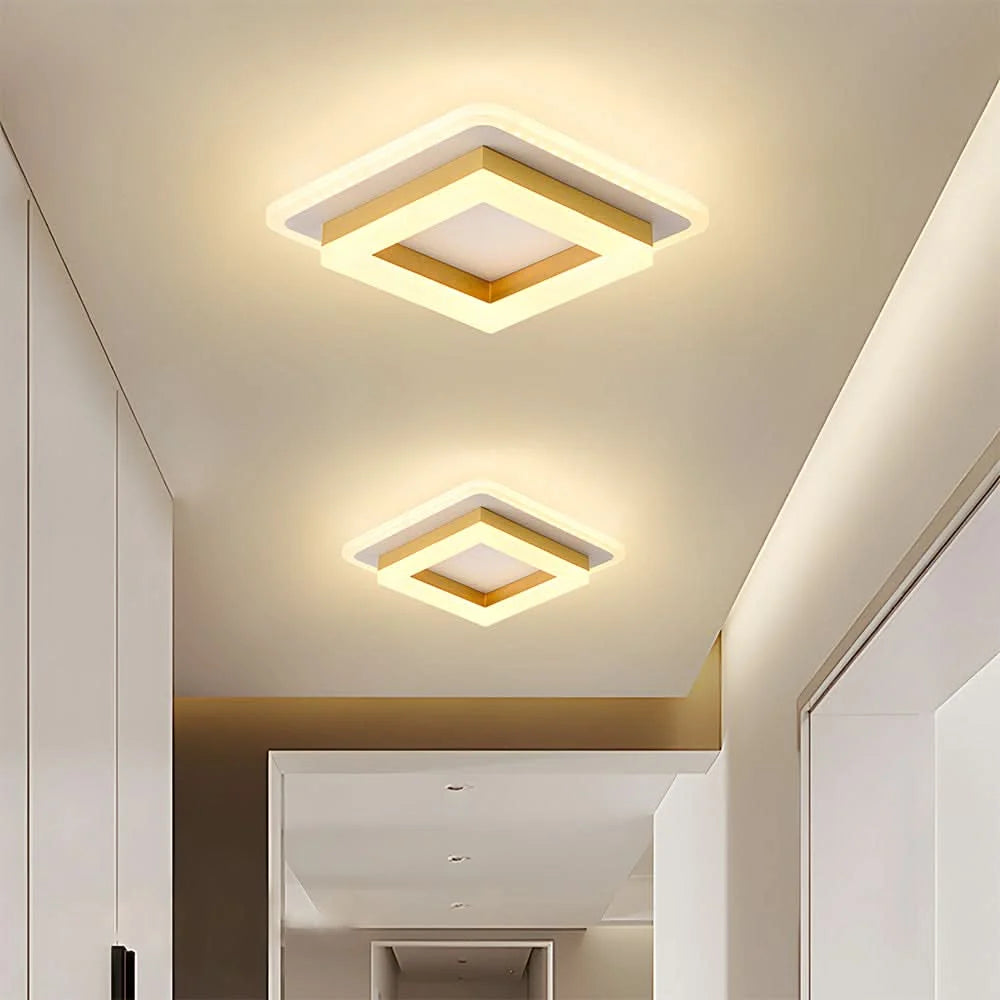 Square Ceiling Light | Iron Body & Acrylic Shield | 24 W Integrated LED