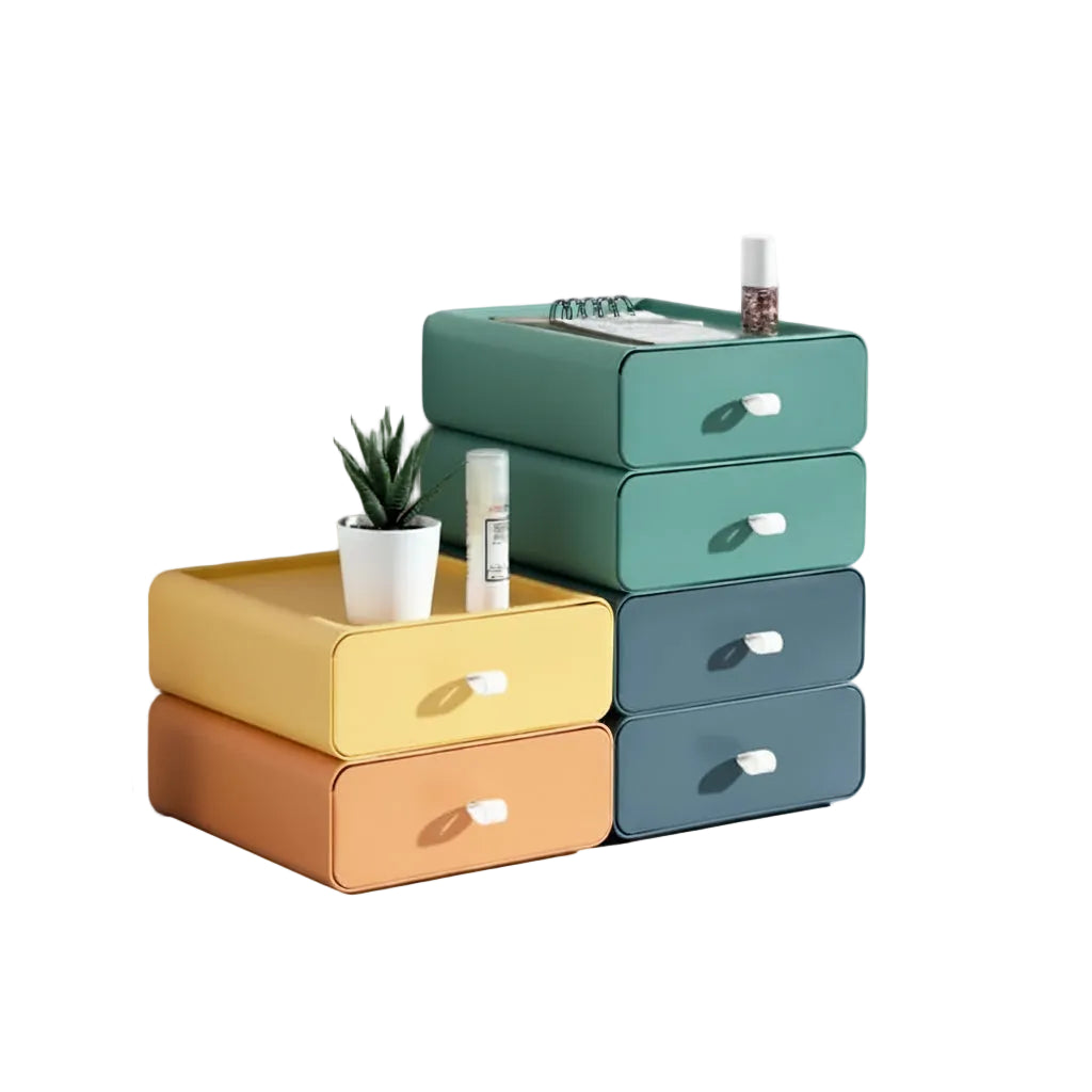 Stackable Storage Boxes | Pull-Out Drawer & Tray Top