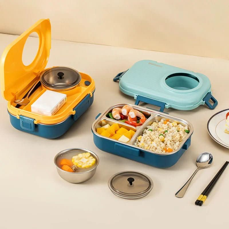 Lunch Box | Stainless Steel | Three Compartments