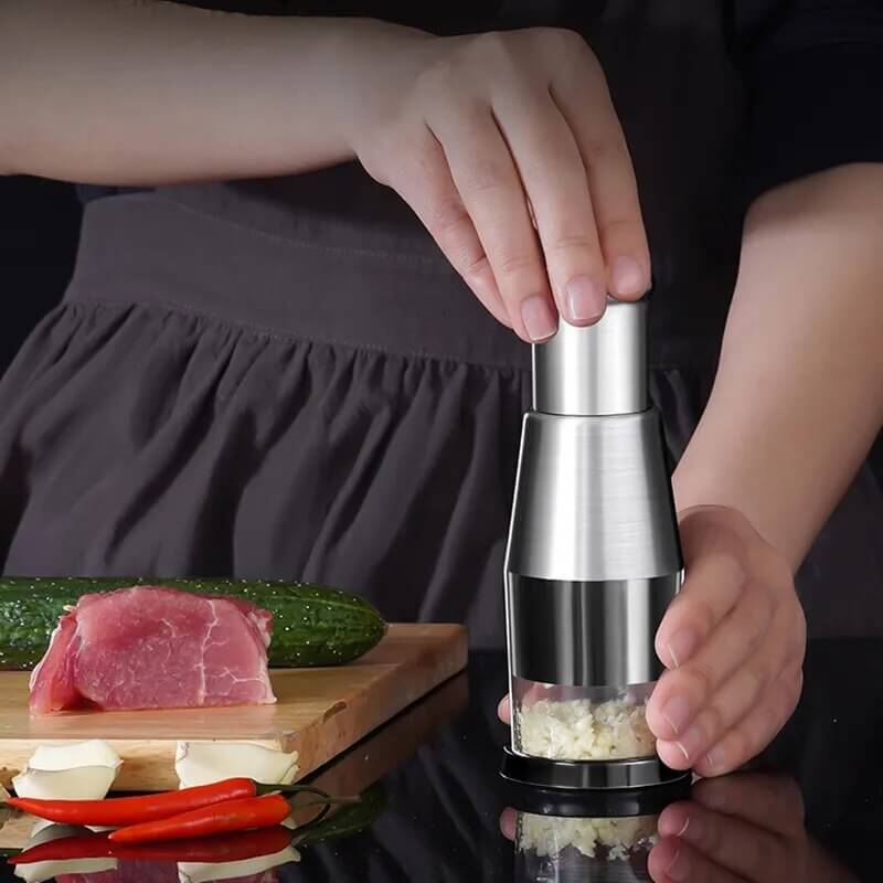 Vegetable Chopper | Stainless Steel Zigzag Blade | Integrated Bowl Base