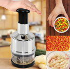 Vegetable Chopper | Stainless Steel Zigzag Blade | Integrated Bowl Base