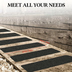 Stair Tread Strips | 80-Grit High Traction & Weatherproof Rubber | Pack of 10