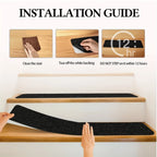 Stair Tread Strips | 80-Grit High Traction & Weatherproof Rubber | Pack of 10