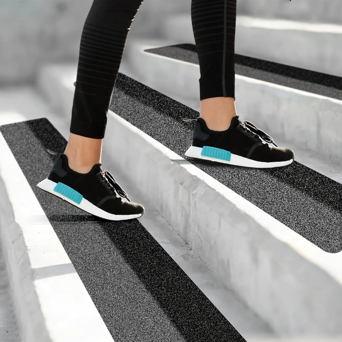Stair Tread Strips | 80-Grit High Traction & Weatherproof Rubber | Pack of 10