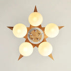 Star Chandelier | Wooden Body & Glass Shade | 25 & 55 cm Diameter