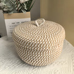 Storage Basket | Jute & Cotton With Lid