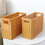 Storage Basket | Natural Handwoven & Built-In Handles | 38 x 15 x 26 cm