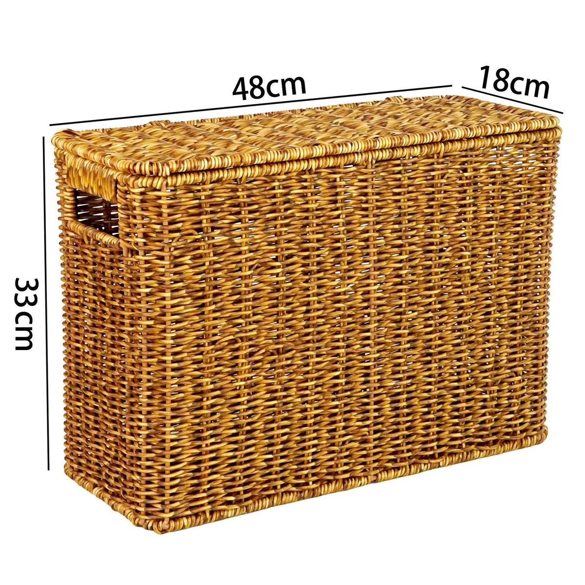 Storage Basket | Natural Handwoven & Built-In Handles | 38 x 15 x 26 cm