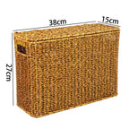 Storage Basket | Natural Handwoven & Built-In Handles | 38 x 15 x 26 cm