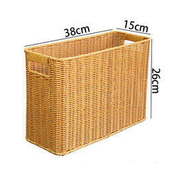 Storage Basket | Natural Handwoven & Built-In Handles | 38 x 15 x 26 cm