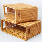 Storage Basket | Natural Handwoven & Built-In Handles | 38 x 15 x 26 cm