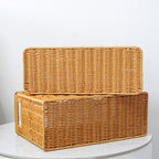 Storage Basket | Natural Handwoven & Built-In Handles | 38 x 15 x 26 cm