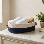 Storage Basket Set | Oval Woven Cotton Rope | Set of 2
