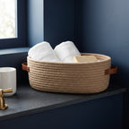 Storage Basket Set | Oval Woven Cotton Rope | Set of 2