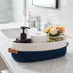 Storage Basket Set | Oval Woven Cotton Rope | Set of 2