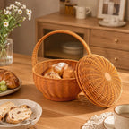 Storage Basket | Woven Natural Fiber & Sturdy Handle | 24 x 28 cm