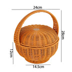 Storage Basket | Woven Natural Fiber & Sturdy Handle | 24 x 28 cm