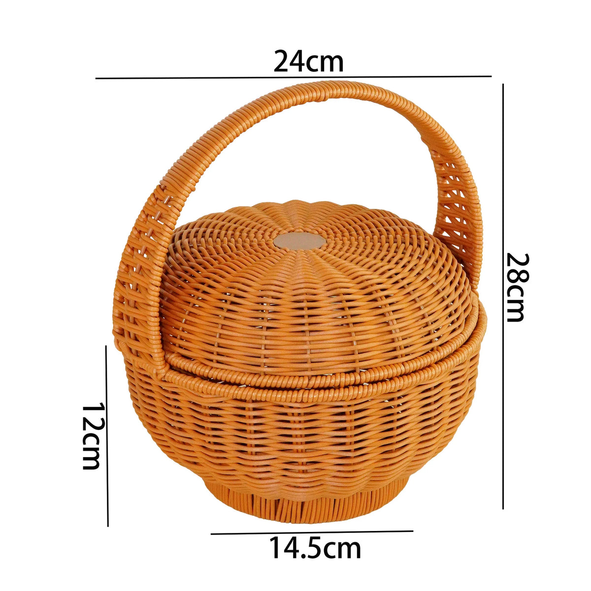 Storage Basket | Woven Natural Fiber & Sturdy Handle | 24 x 28 cm