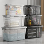 Storage Bin | Secure Latching Lid & Recessed Handle | Stackable Design