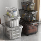Storage Bin | Secure Latching Lid & Recessed Handle | Stackable Design