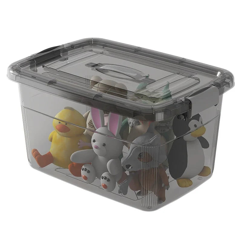 Storage Bin | Secure Latching Lid & Recessed Handle | Stackable Design