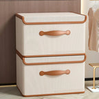 Storage Box | Foldable & Stackable | Leather Handles & Lid
