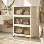 Storage Cabinet | Collapsible & Stackable | Rolling Wheels