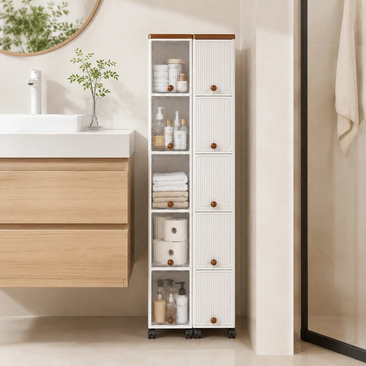 Storage Cart | Slim Rolling Pull-Out | 20 cm Wide