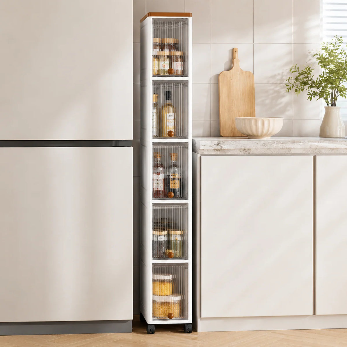 Storage Cart | Slim Rolling Pull-Out | 20 cm Wide