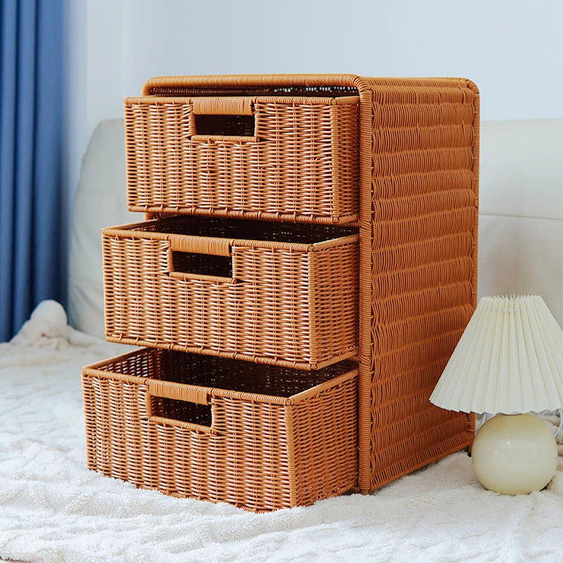 Storage Drawer Organizer | Natural Woven & Eco-Friendly | 3-Drawer