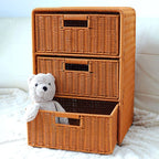 Storage Drawer Organizer | Natural Woven & Eco-Friendly | 3-Drawer