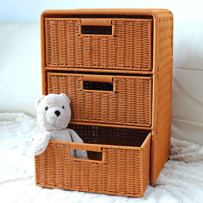 Storage Drawer Organizer | Natural Woven & Eco-Friendly | 3-Drawer